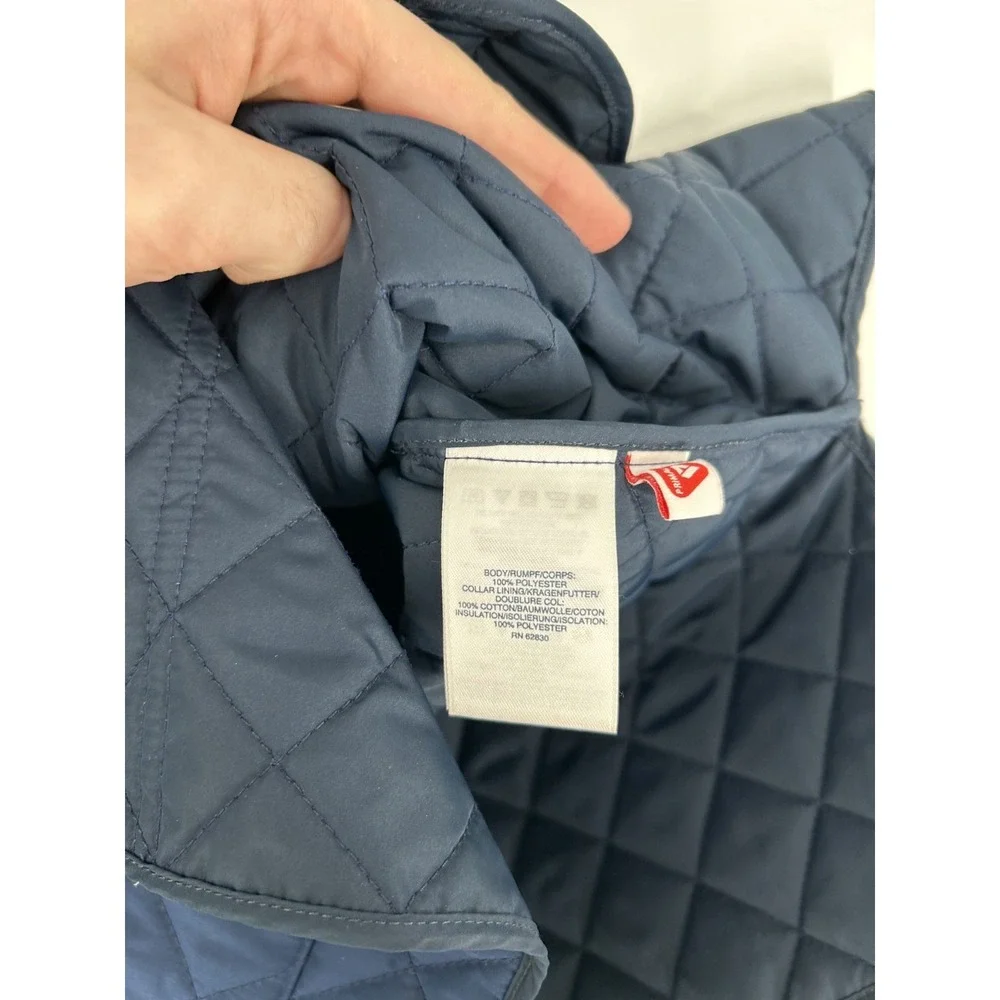 Lands End Quilted Vest‎ Womens Large Barn Chore Corduroy Collar Snap Primaloft
